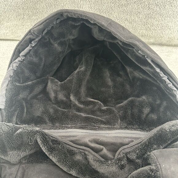 L.L. BEAN - Women's Fleece Lined Primaloft Quilted Hooded Black Coat Size L - Picture 11 of 15